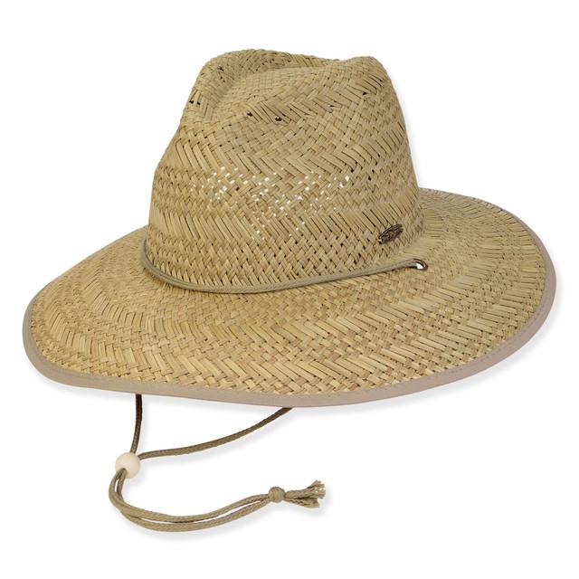 Sun N Sand Men's Hats | Olive Rush Straw Lifeguard Brim 4