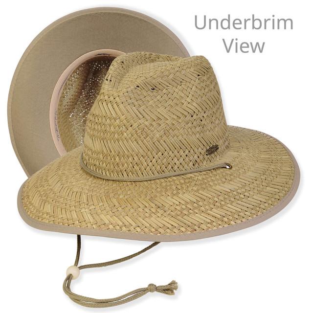 sun n sand Men's Hats | Olive Rush Straw Lifeguard Brim 4