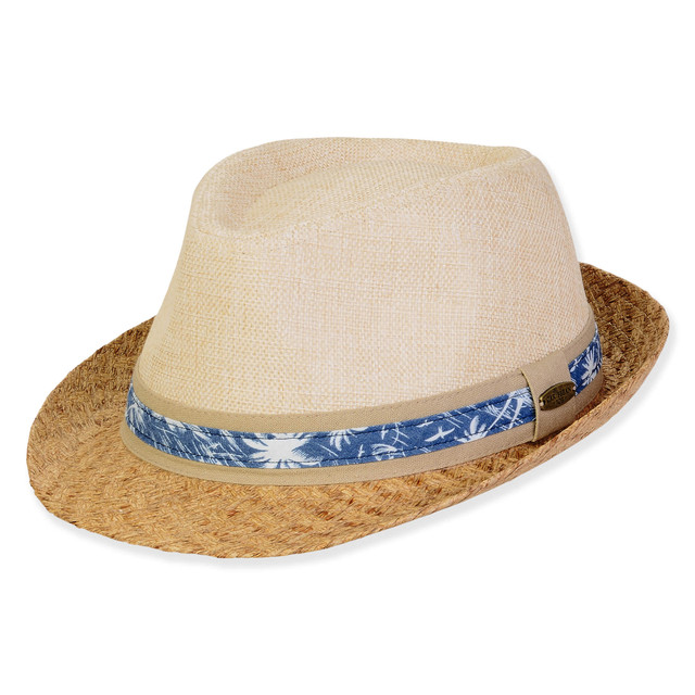 sun n sand Men's Hats | Sand 50% Poly/50% Paper Straw Fedora Brim 1.75