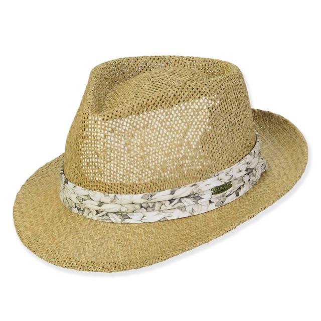 sun n sand Men's Hats | Seagrass Paper Straw Fedora Brim 2