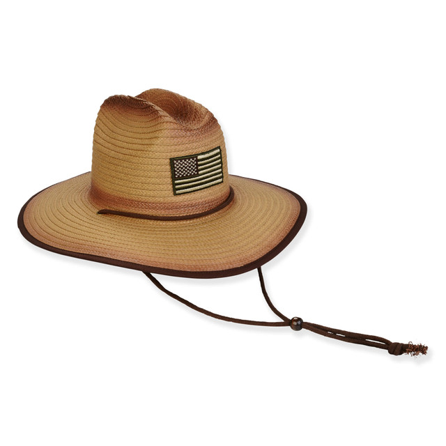 sun n sand Men's Hats | Tan Paper Straw Lifeguard Brim 4