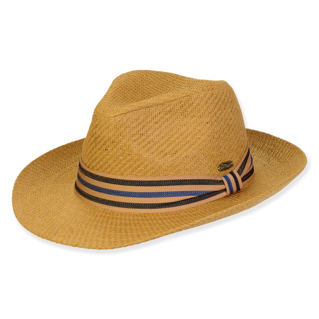sun n sand Men's Hats | Tan Paper Straw Safari Brim 2.75