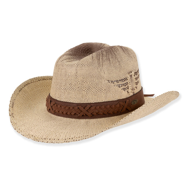 sun n sand Mens Western Hat | One Size - 59cm - Elastic Inside Band | UPF 50+ | Tidal Tom | HTT1304