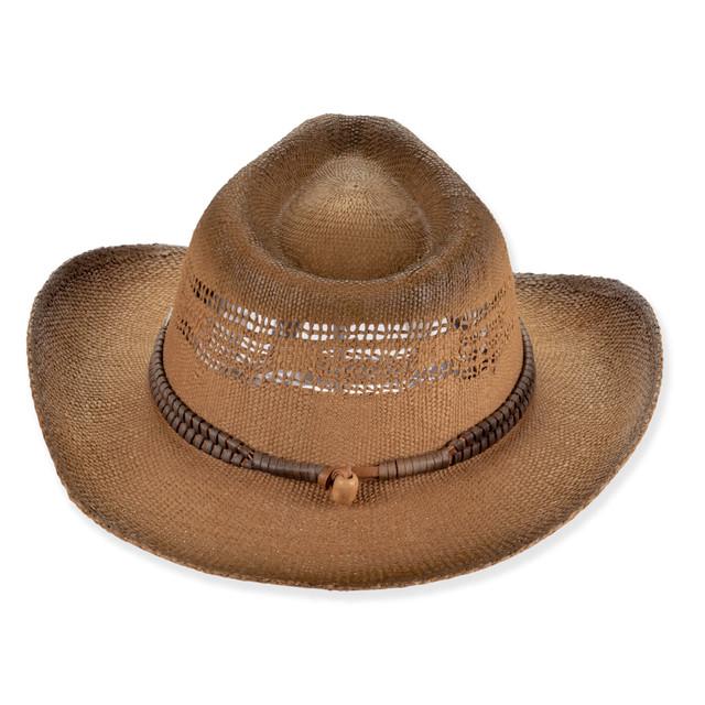 Sun N Sand Mens Western Hat | One Size - 59cm - Elastic Inside Band | UPF 50+ | Tidal Tom | HTT1326