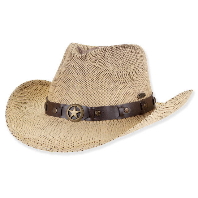 sun n sand Mens Western Hat | One Size - 59cm - Elastic Inside Band | UPF 50+ | Tidal Tom | HTT1325
