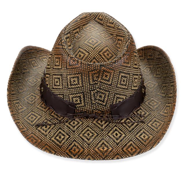 Sun N Sand Mens Western Hat | One Size - 59cm - Elastic Inside Band | UPF 50+ | Tidal Tom | HTT1306
