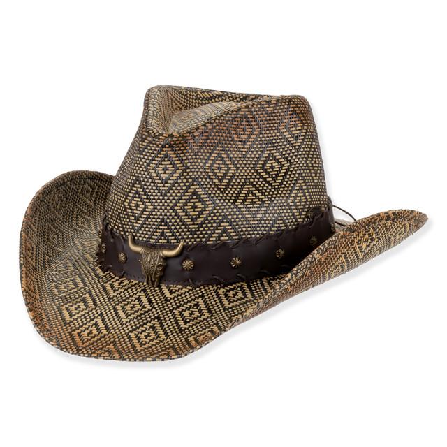 sun n sand Mens Western Hat | One Size - 59cm - Elastic Inside Band | UPF 50+ | Tidal Tom | HTT1306