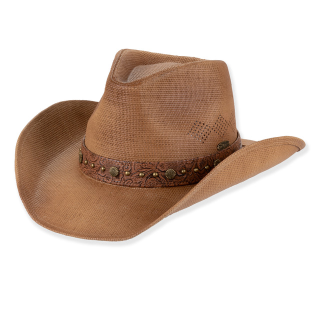 sun n sand Mens Western Hat | One Size - 59cm - Elastic Inside Band | UPF 50+ | Tidal Tom | HTT1305