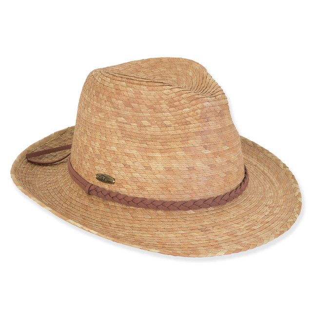 sun n sand Michael | Men's Palm Straw Fedora Hat | HTT1205