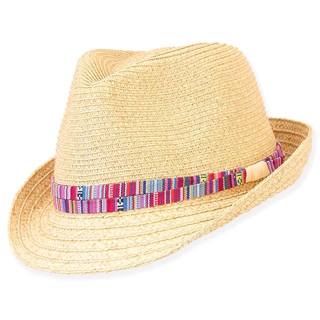 sun n sand Mila | Young Girl Paper Braid Fedora Hat | HK455