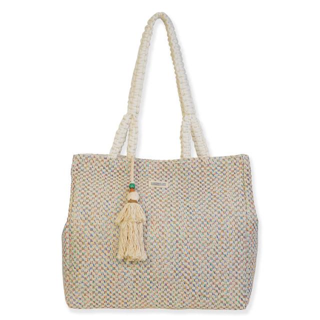 sun n sand Multi 70% Cotton/30% Poly Shoulder Tote | CE6729 B