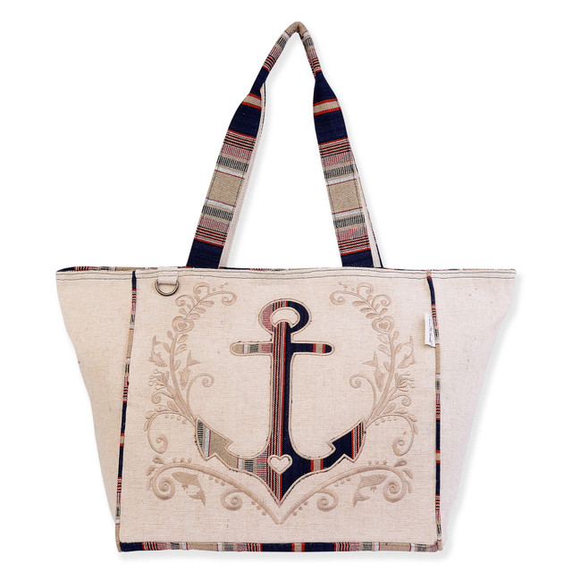 sun n sand Multi Oversized Tote Striped Anchor | SNS6670 A