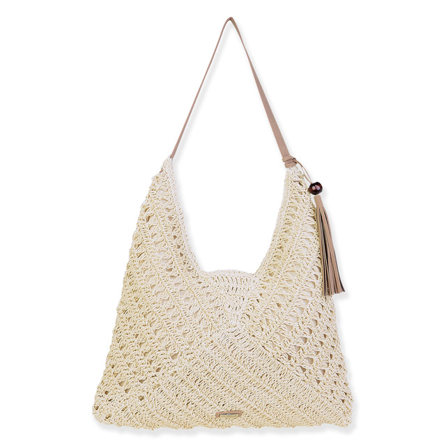 Sun N Sand Natural Paper Crochet Shoulder Tote | CE6707 A
