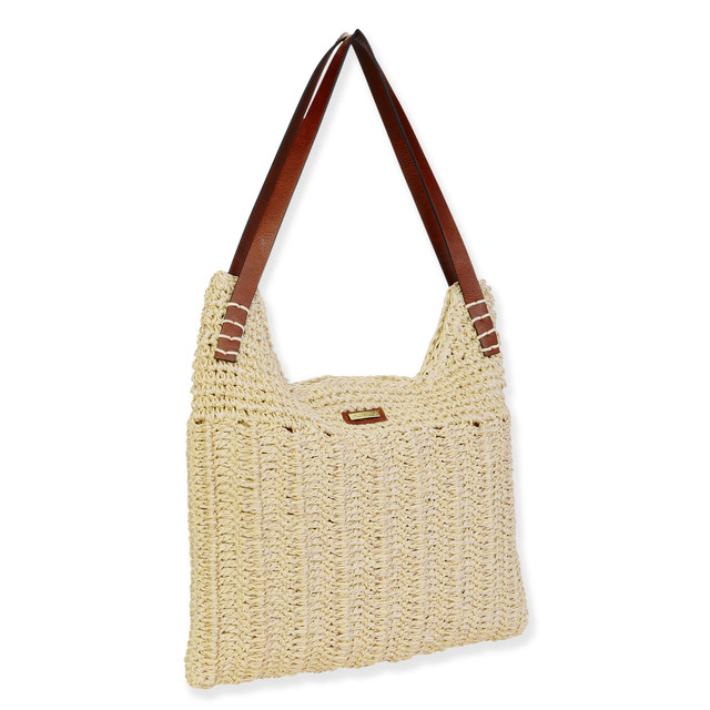 Sun N Sand Natural Paper Crochet Shoulder Tote | CE6708 A