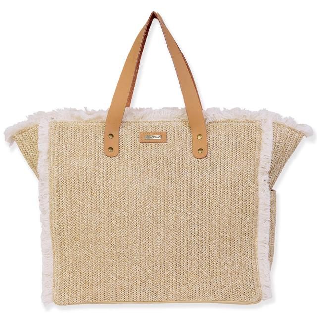 sun n sand Natural Poly Straw Shoulder Tote | CE6626 A