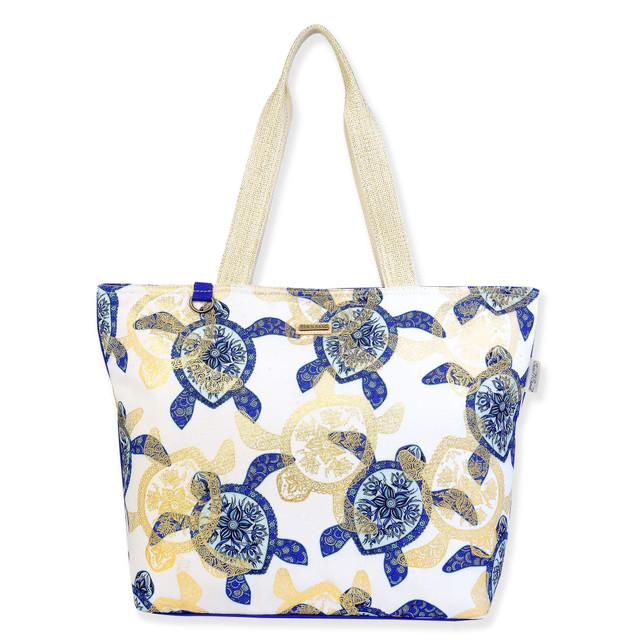 sun n sand Natural Shoulder Tote Layered Turtles | SNS6880 A