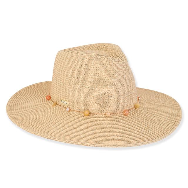 sun n sand Norah | Women's Paper Braid Metallic Lurex Safari Hat | HH3069