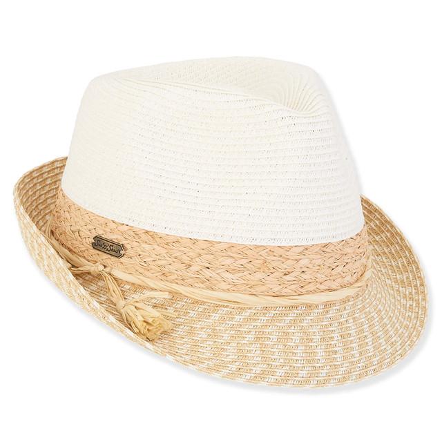 sun n sand Oaklynn | Women's Paper Straw Fedora Hat | HH3017