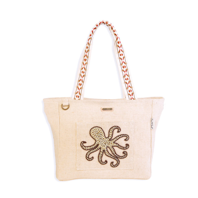 sun n sand Octopus Shoulder Tote Beaded Sealife | SNS6700 B