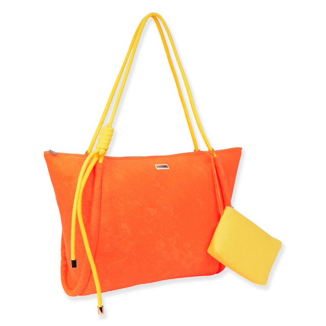 Sun N Sand Orange Terry/Polyester Shoulder Tote | CE6616 C