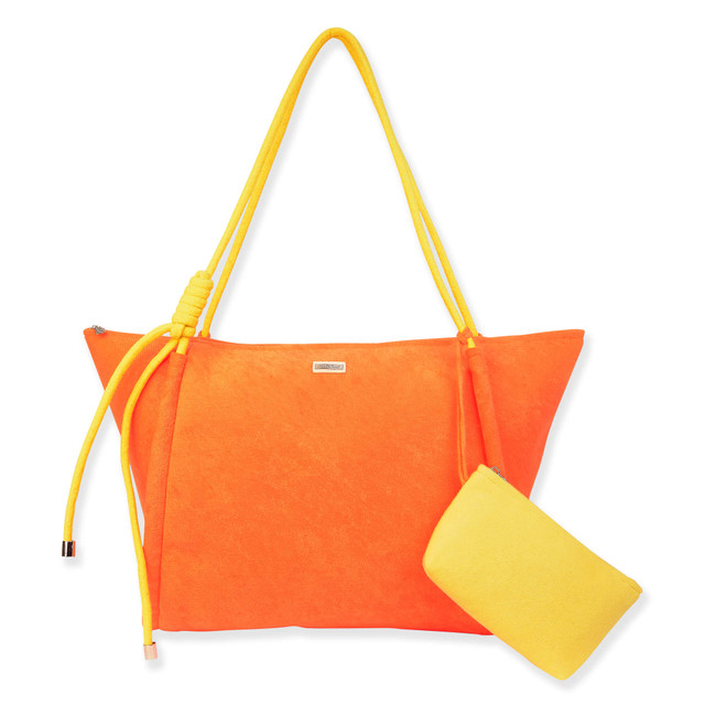 sun n sand Orange Terry/Polyester Shoulder Tote | CE6616 C