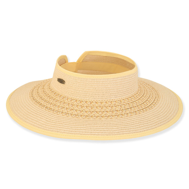 Sun N Sand Penelope | Women's Paper Straw Roll-Up Sun Visor Hat | HCJ401