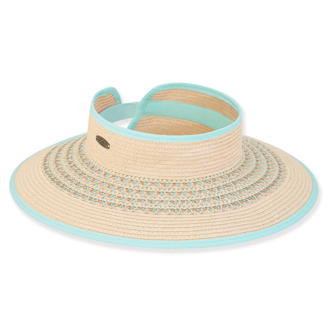 sun n sand Penelope | Women's Paper Straw Roll-Up Sun Visor Hat | HCJ401