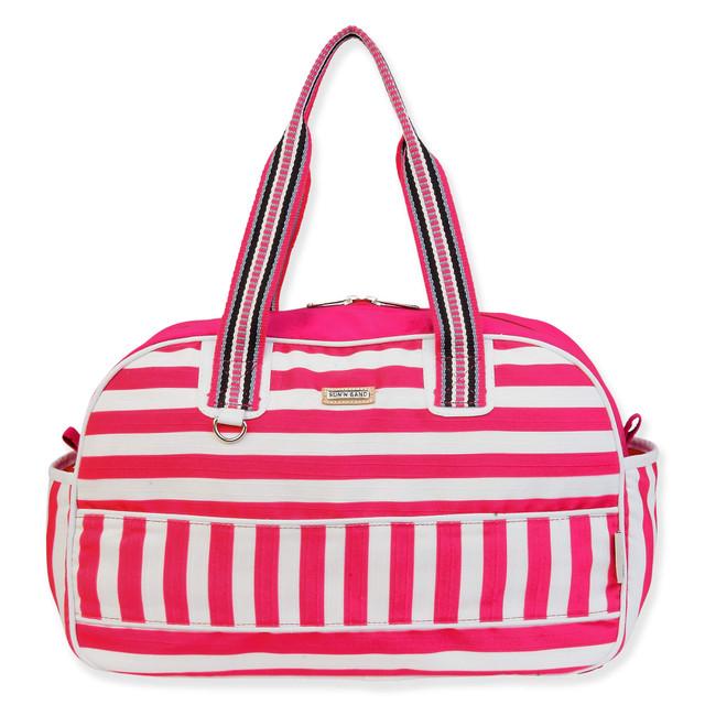 sun n sand Pink Duffle Bag Two Way Stripes | SNS6850 B