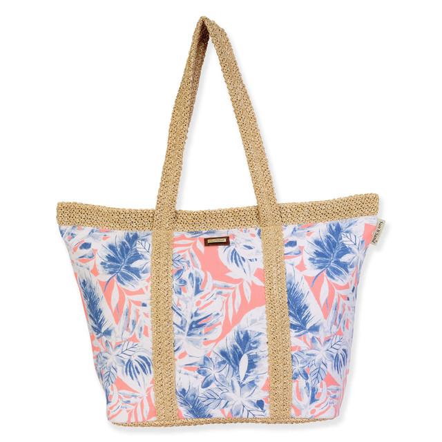 sun n sand Pink Poly/PP Straw Shoulder Tote | CE6610 A