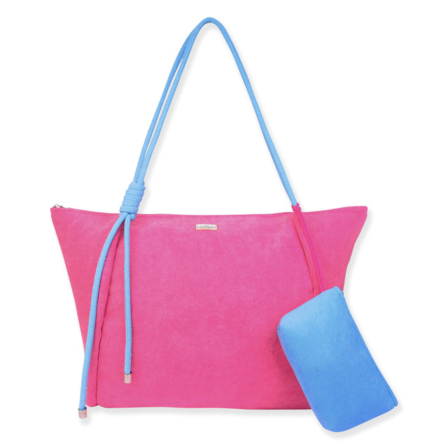 sun n sand Pink Terry/Polyester Shoulder Tote | CE6616 A