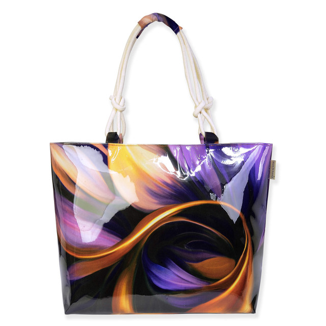 sun n sand Purple Canvas/PVC Shoulder Tote | CE6618 B