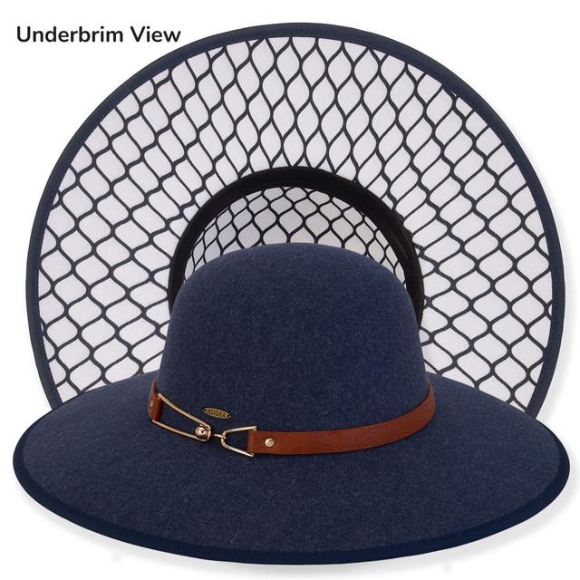 sun n sand Rowan | Women's Poly Felt Floppy Faux Leather Metal Clasp Trim | AD1576