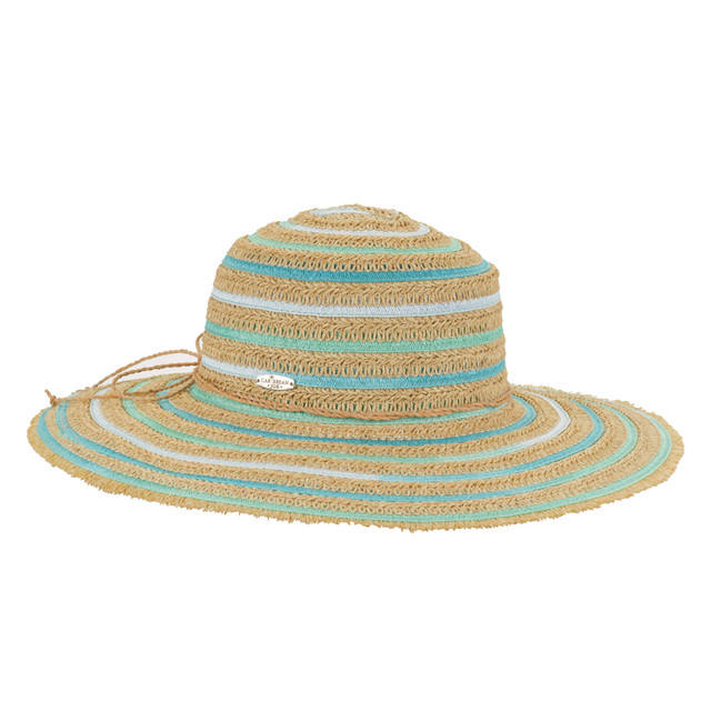 sun n sand Sea Waves | Women's Paper Braid Floppy Hat | HCJ458