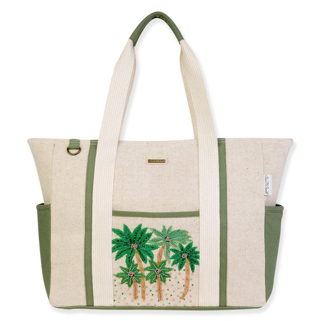 sun n sand Beaded Palm Shoulder Tote | SNS6690