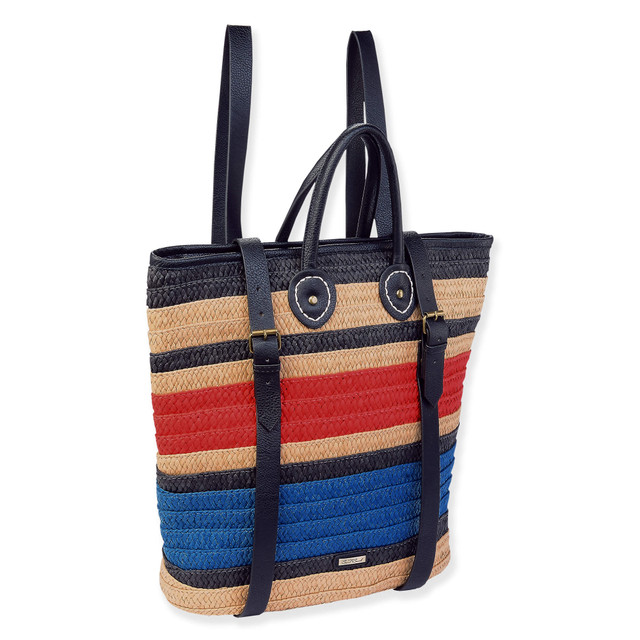 Sun N Sand Black Paper Straw Backpack | CE6642 B