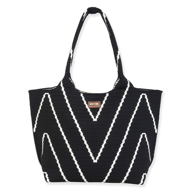 sun n sand Black Polyester Shoulder Tote | CE6662 B