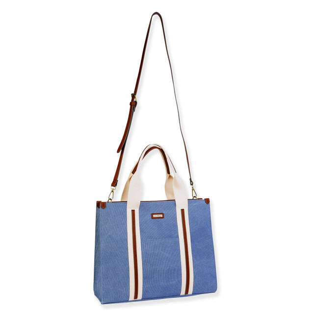 Sun N Sand Blue Canvas Shoulder Tote | CE6621 B