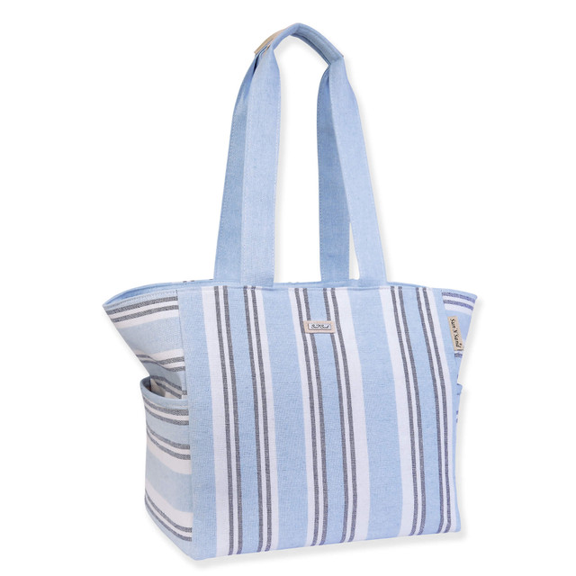 Sun N Sand Blue Linen Shoulder Tote | CE6602 B