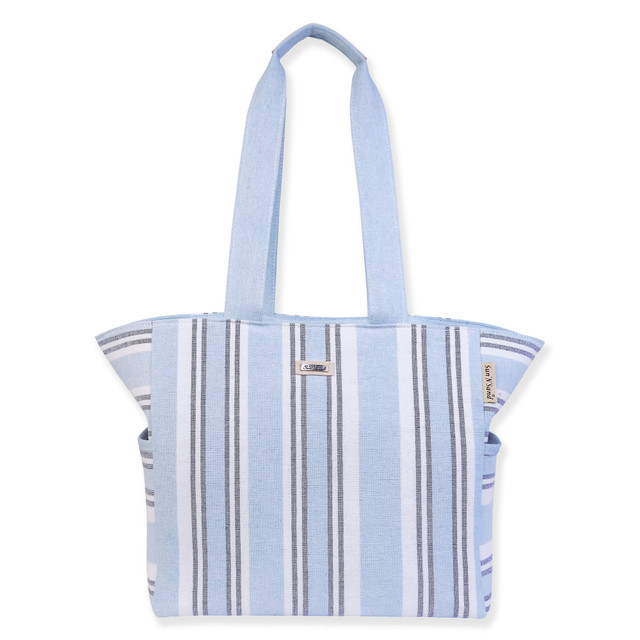 sun n sand Blue Linen Shoulder Tote | CE6602 B