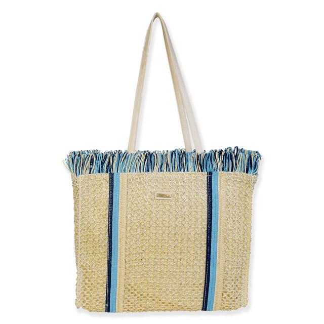 sun n sand Blue Paper/Poly Shoulder Tote | CE6679 A
