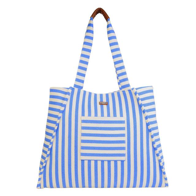 sun n sand Blue Poly-Cotton Shoulder Tote | CE6659 B