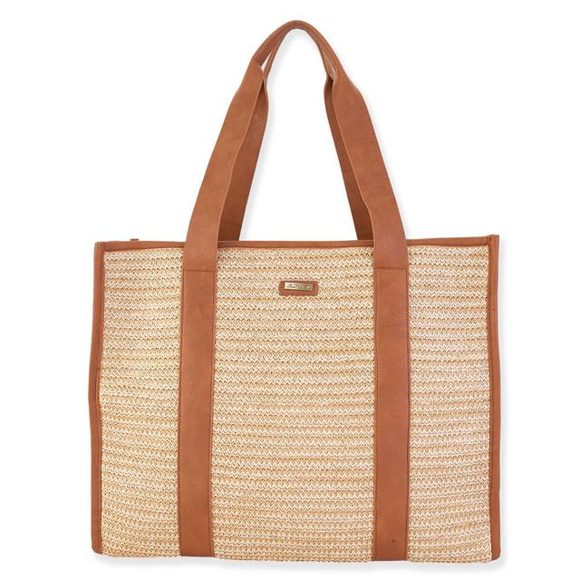 sun n sand Charlee | Poly Straw Shoulder Tote | CE6578