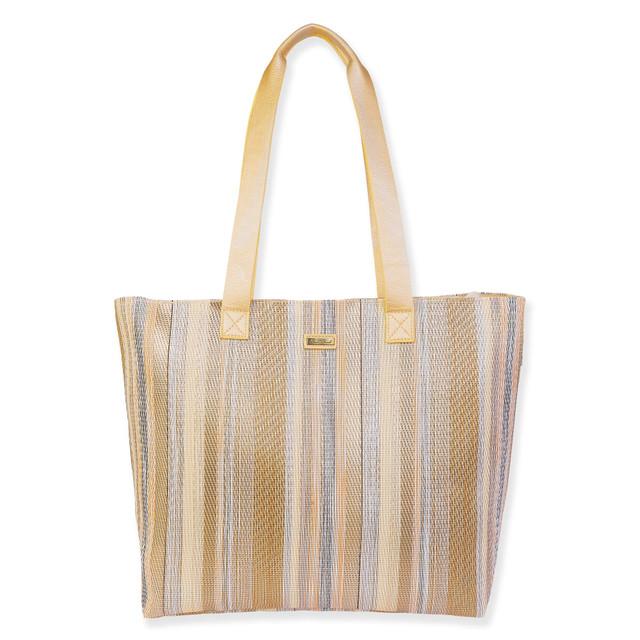 sun n sand Gold Poly Mesh Shoulder Tote | CE6619 B