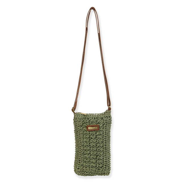 sun n sand Green Paper Crochet Crossbody | CE6718 C