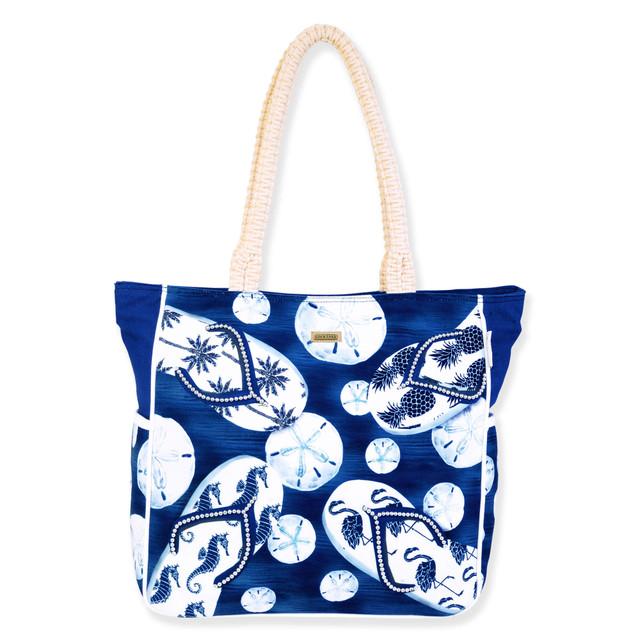 sun n sand Indigo Flip Flop Shoulder Tote | PB9721