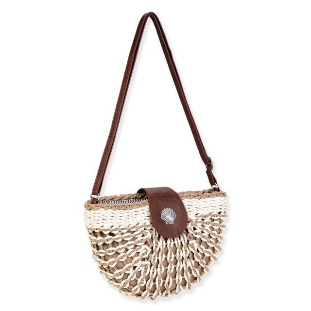 Sun N Sand Ivory Paper Straw Crossbody | CE6736 A