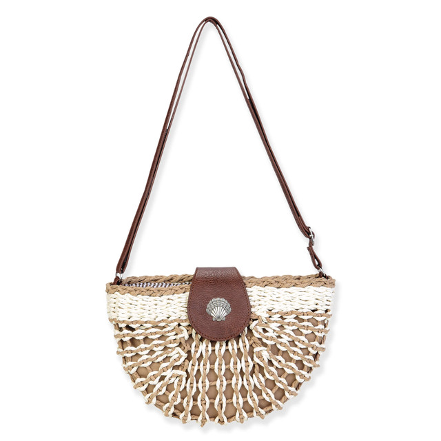 sun n sand Ivory Paper Straw Crossbody | CE6736 A