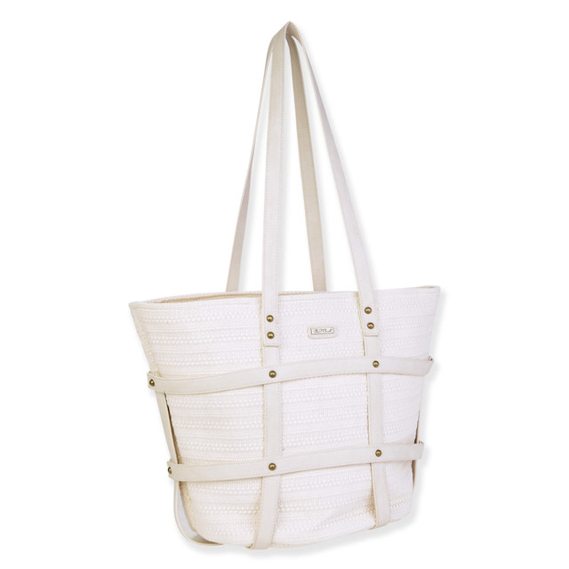 Sun N Sand Ivory Poly Straw Shoulder Tote | CE6634 A