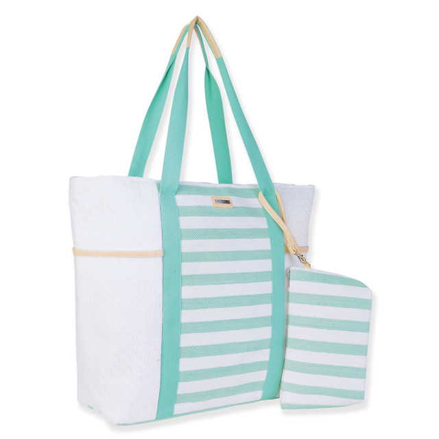 Sun N Sand Mint Paper Straw Shoulder Tote | CE6714 B