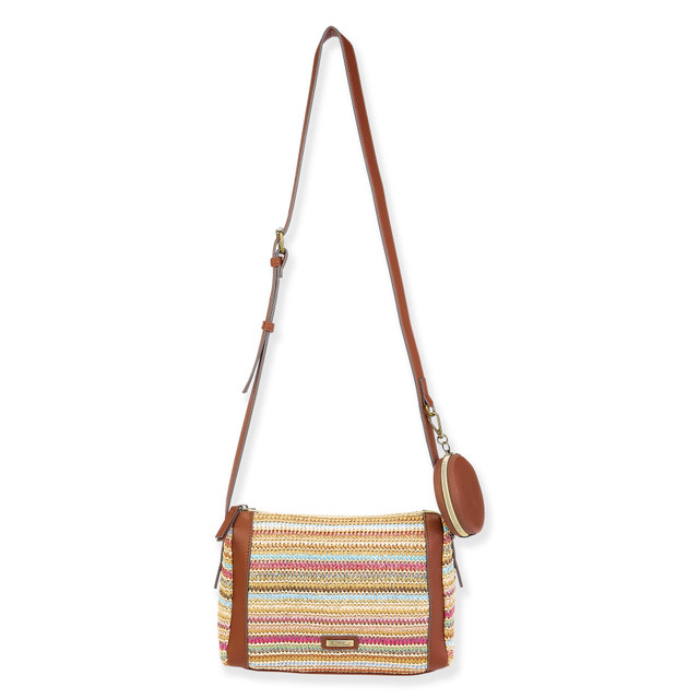 sun n sand Multi Poly Straw Crossbody | CE6630 B